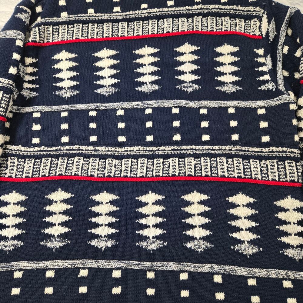 Vintage Liz Claiborne Liz & Co Sweater Navy Preppy Textured Geometric size small - Picture 7 of 12